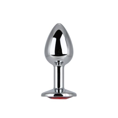 Butt Plug Toosh Metal Small Stone cu bază decorată Rojo