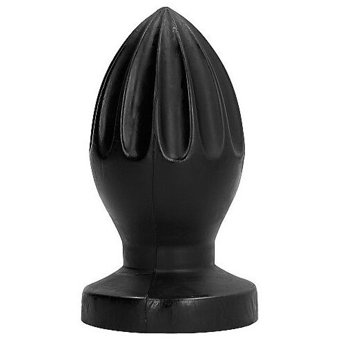 Plug Anal ALL BLACK 12 CM cu textură ranurată
