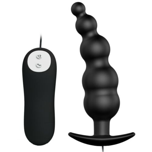 Plug anal Pretty Love Bottom cu control remot și 12 moduri de vibrație