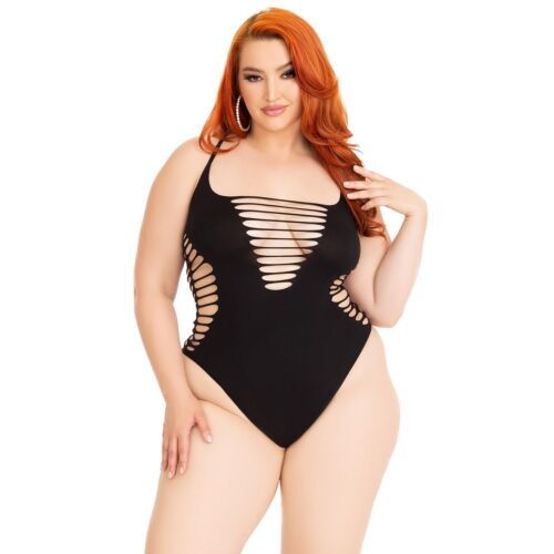 Bodyuri Leg Avenue Shredded Thong pentru dimensiuni plus