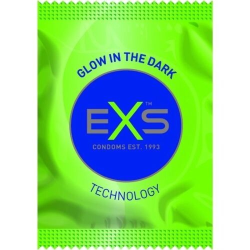 Prezervative Exs Glow 100s cu strălucire în întuneric