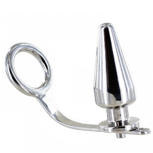 Inel cu plug anal Metal Hard 80 x 55 mm