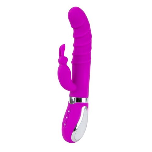 Vibrator Rabbit Pleasures Realistic Violet cu stimulare duală