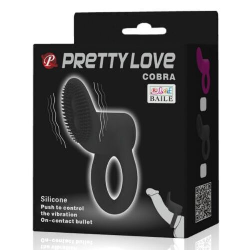 Inel Vibrator Pretty Love Cobra cu Stimulator Clitoridian