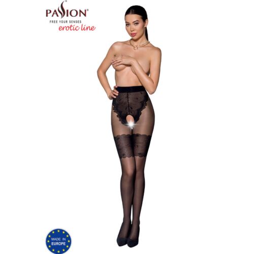 Ciorapi PASSION WOMAN GARTER & STOCK cu deschidere între coapse