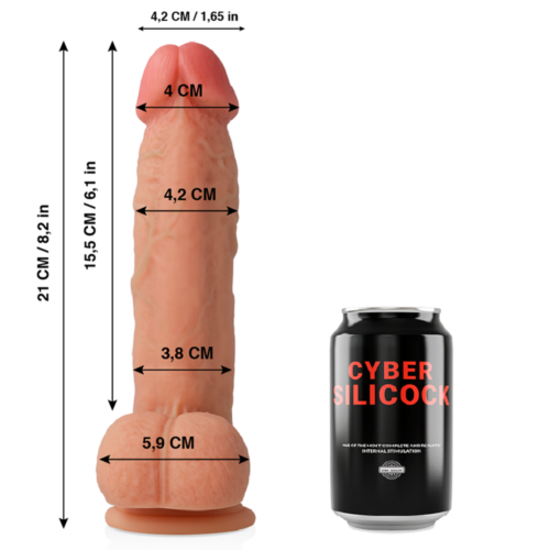 Dildo Cyber Silicock Saul 21 cm cu bază de testicule
