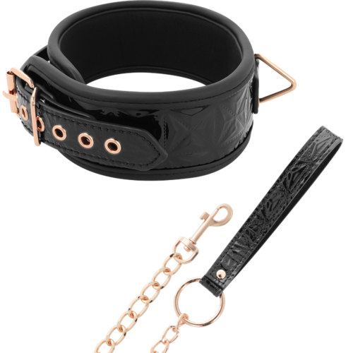 Colier Bondage BEGME BLACK EDITION cu lanț metalic