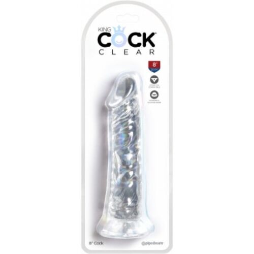 Dildo King Cock Clear 19.7 cm cu ventuză