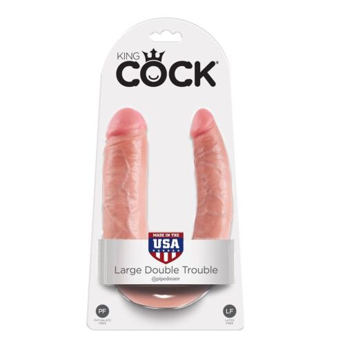 Dildo Dublă Penetrație KING COCK 17.8 cm cu Tact Realist