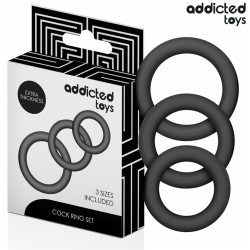 Set Inel Silicona ADDICTED TOYS Model 1 cu 3 dimensiuni