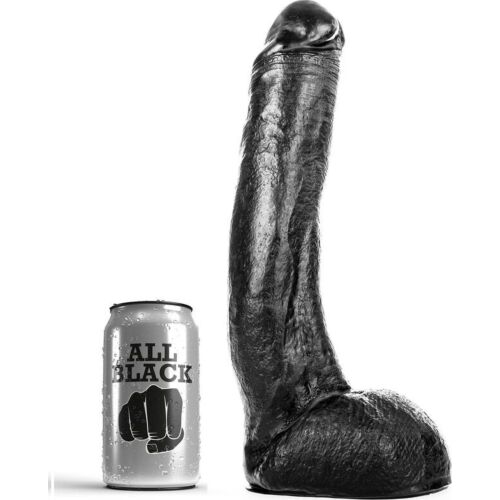 Dildo All Black 29 cm curbat pentru stimulare intensivă