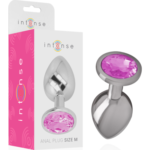 Plug anal din aluminiu INTENSE cu cristal rotund
