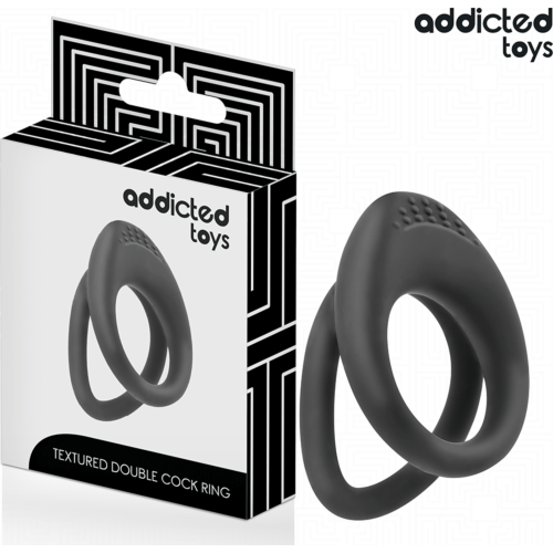 Inel dublu texturat ADDICTED TOYS pentru stimulare