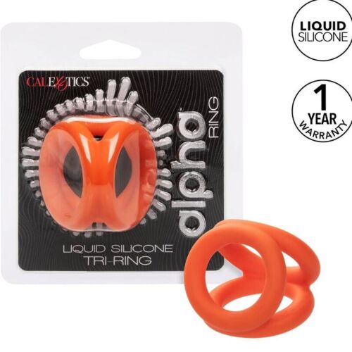 Inel CalExotics Alpha Tri-Ring cu suport pentru scrot