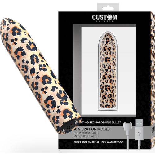 Vibrator Custom Bullets Leopard cu 10 intensități