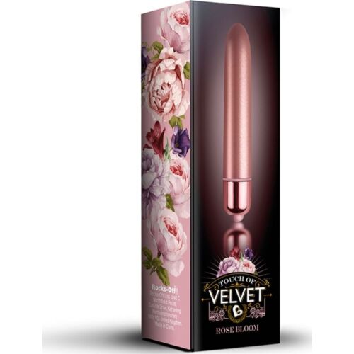 Bala Vibratoare ROCKS-OFF Touch of Velvet Rose Bloom 10 Viteză