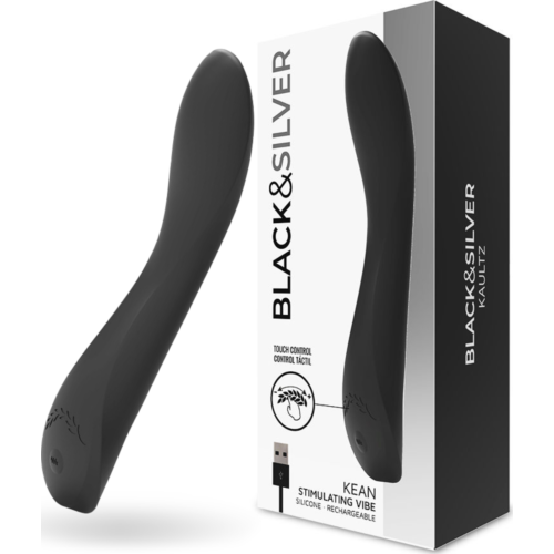 Vibrator BLACK&SILVER Kean cu control tactil si 10 moduri