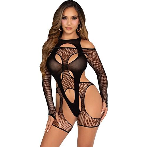 BodyStocking Leg Avenue cu ham și dantelă