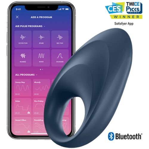 Vibrator Satisfyer Connect Mighty One Ring cu control prin aplicație