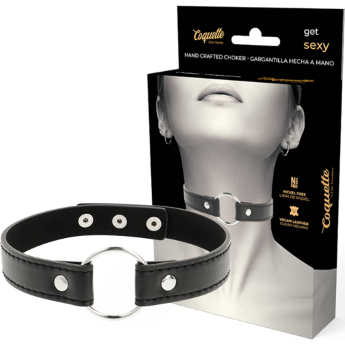Colier Bondage Coquette Chic Desire din Piele Vegană Ajustabil
