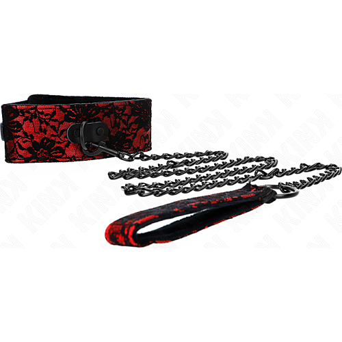 Collar cu correa KINK 105 cm din silicone și piele