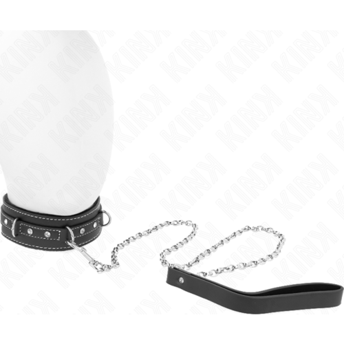 Colier KINK 105 cm din piele PVC pentru jocuri BDSM