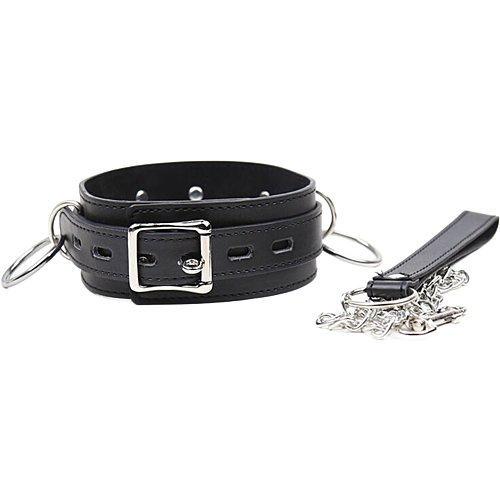 Colier BDSM OHMAMA FETISH cu Cureaua și Ineluri