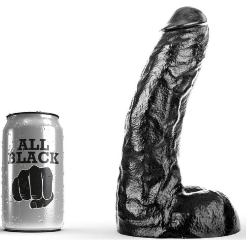 Dildo ALL BLACK 25,5 cm pentru penetrare profundă