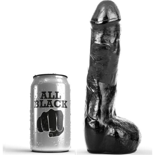 Consolator anal ALL BLACK 20 cm cu textura ondulată