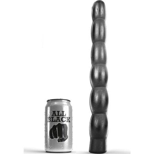 Dildo All Black 32 cm cu textură în valuri