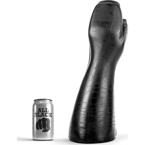 Dildo ALL BLACK 39 cm cu formă de mână și braț