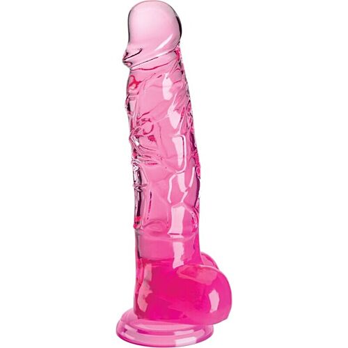 Dildo King Cock Clear 16.5 cm cu Testicule