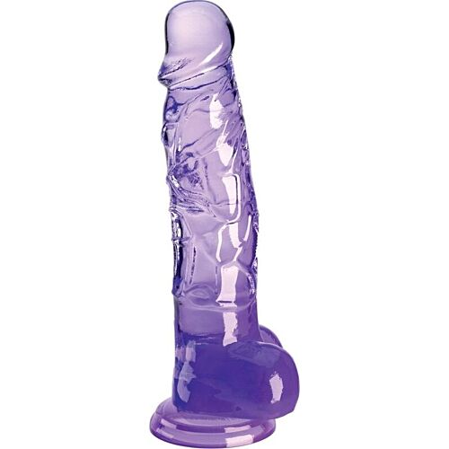 Dildo King Cock Clear 16.5 cm cu testicule