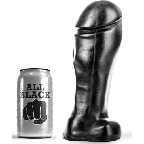 Dildo ALL BLACK 22 CM cu vârf lat pentru avansați
