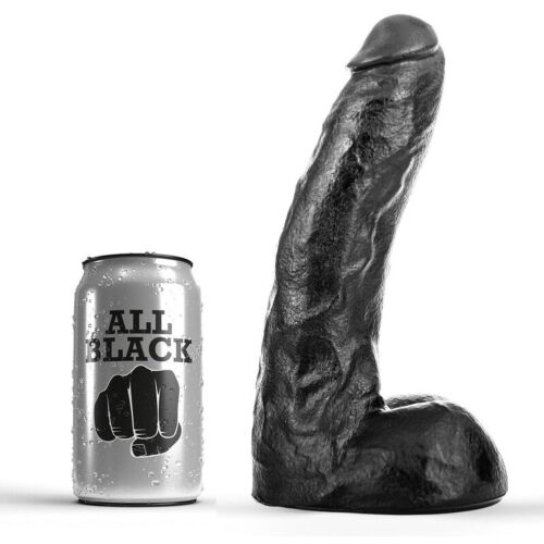 Dildo All Black 22 cm - Suprapuneri fine și flexibilitate
