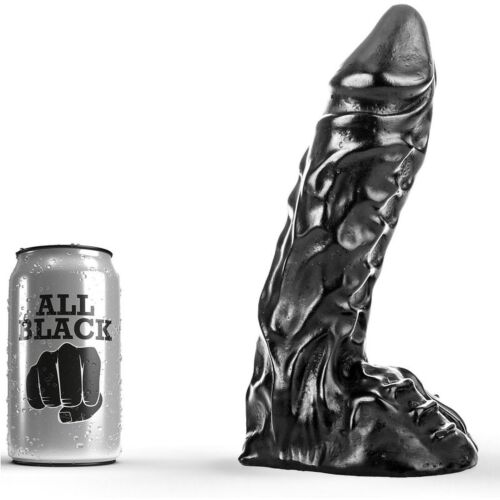 Dildo All Black 23 cm cu vene marcate