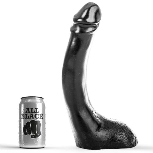 Dildo ALL BLACK 29 cm cu formă realistă
