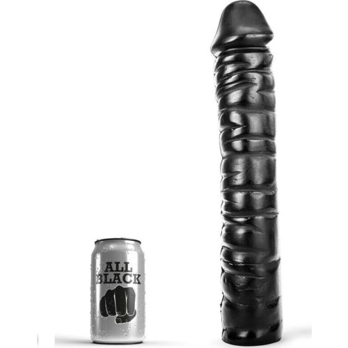 Dildo ALL BLACK 38 cm pentru stimulare intensă