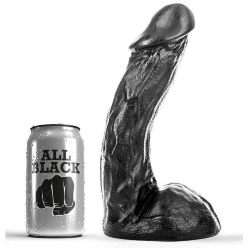 Dildo ALL BLACK 23 cm cu vârf special pentru punctul G