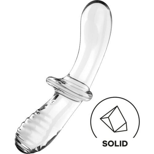 Dildo Satisfyer Double Crystal cu texturi variate