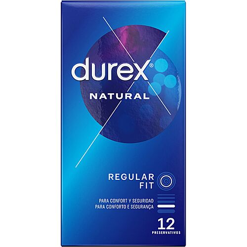 Prezervative Durex Natural Plus 12 unități cu formă easy on
