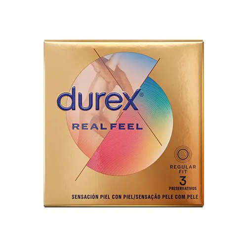 Prezervative Durex Real Feel 3 unități cu lubrifiere extra