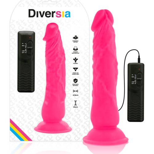 Dildo Diversia 21 cm cu vibrație și control remote