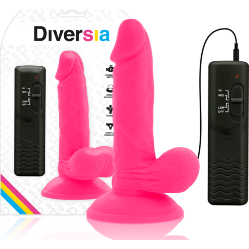Dildo DIVERSIA 17 cm cu vibrație și conexiune