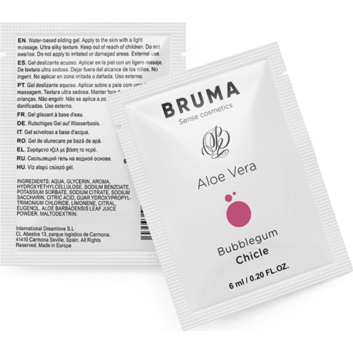 Lubrifiant BRUMA 6 ML cu aloe vera și aromă de gumă