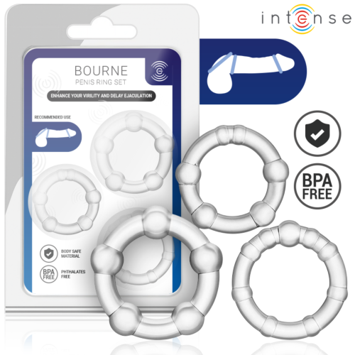 Inel INTENSE FOR HIM Set de 3 pentru intimitate sporită