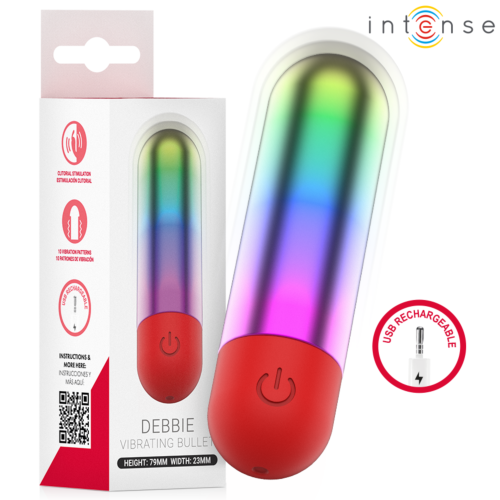 Mini vibrator INTENSE Debbie Rainbow pentru stimulare intensă