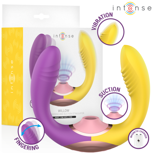 Vibrator INTENSE HIGH TECH Willow 3-in-1 cu aspirație și vibrație