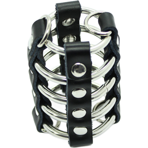 Jaula pentru penis OHMAMA FETISH cu curele din piele