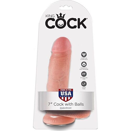 Dildo King Cock 7 cm cu testicule și tact real